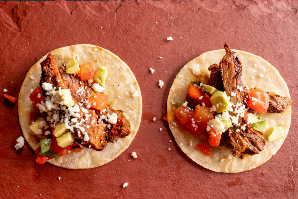 Beef Carne Asada Mexican Style Street Food Tacos