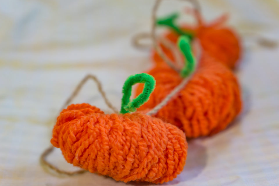 orange yarn pumpkins