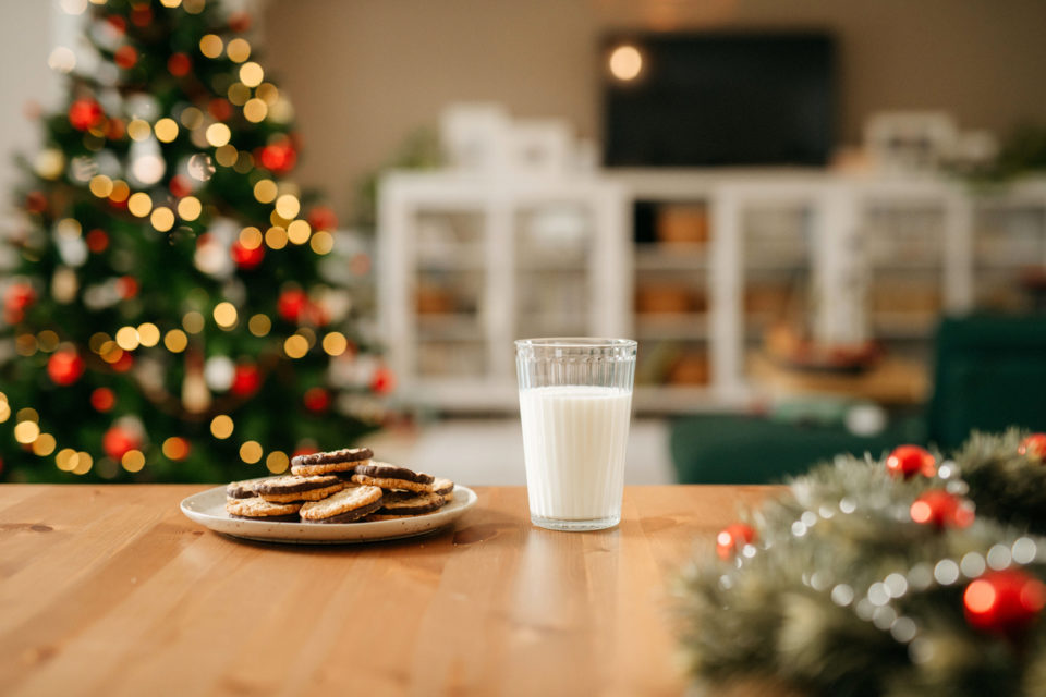 Christmas milk and cookies