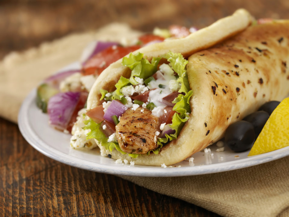 Chicken Greek wrap