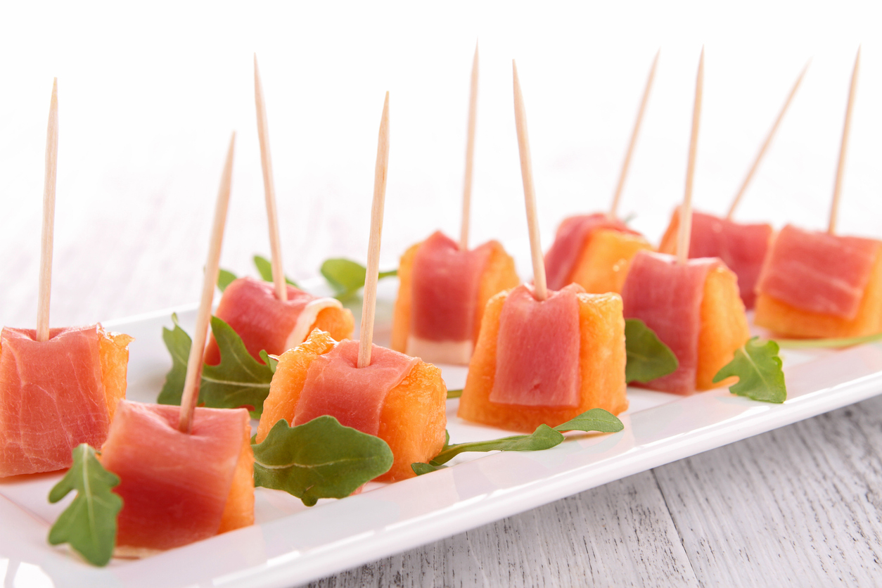 appetizer, melon and prosciutto