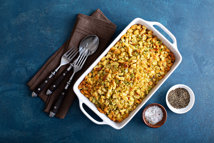 Herbed bread stuffing with celery, side dish recipe